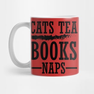 Cats Tea Books Naps Tshirt Hoodie Sweatshirt Mug
